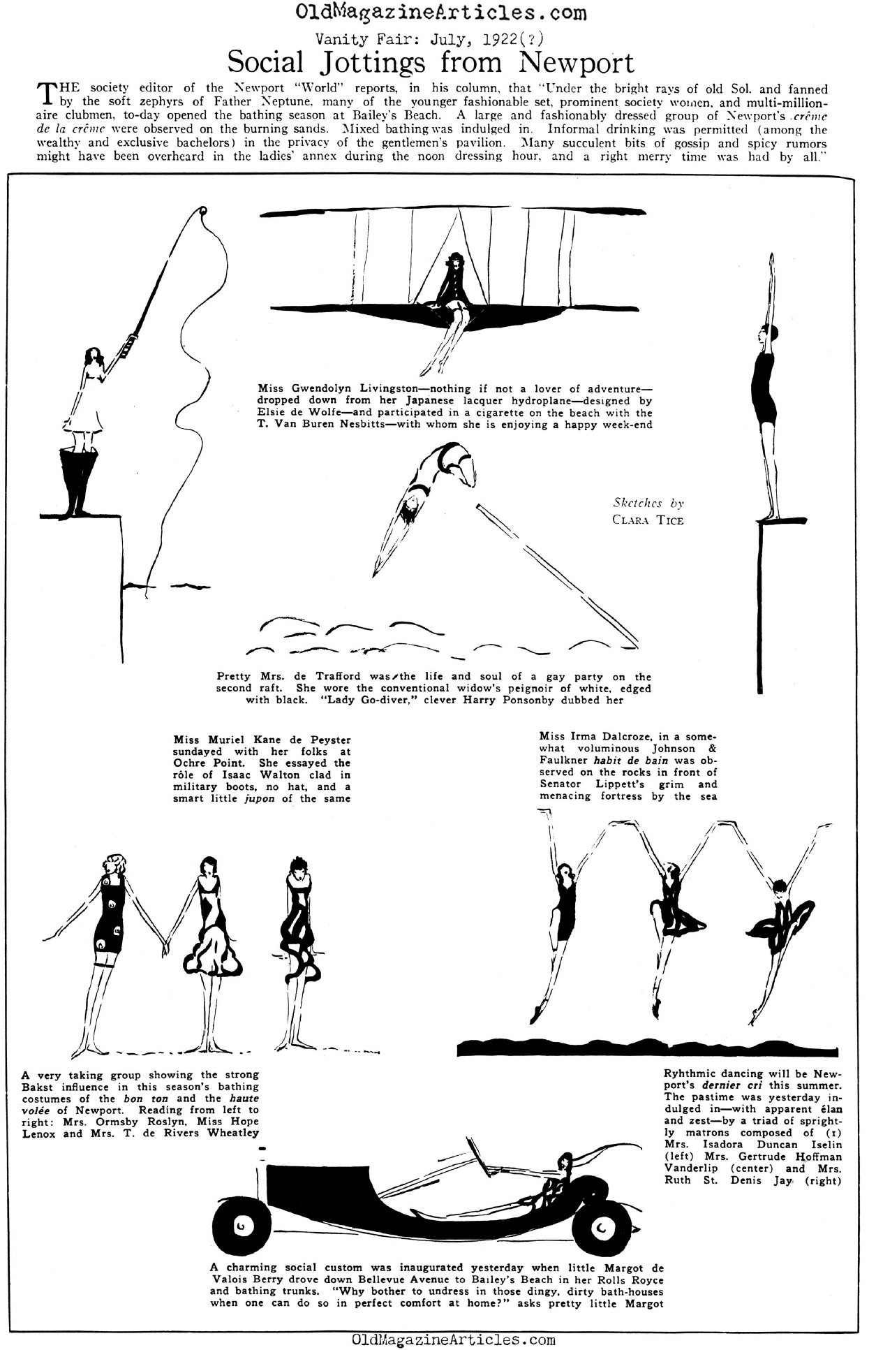 Social Jottings from Newport  (Vanity Fair, 1922)